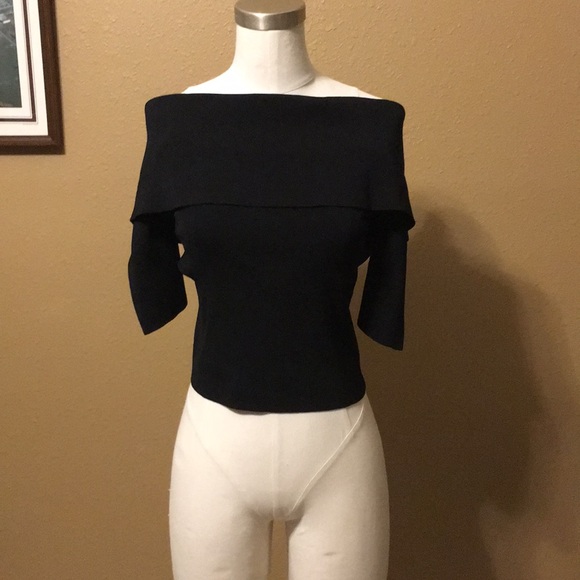 NWOT Eliza J off the shoulder top in black - Picture 1 of 8